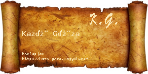 Kazó Géza névjegykártya