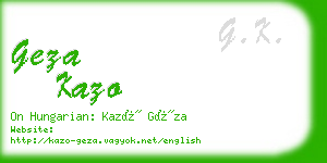 geza kazo business card